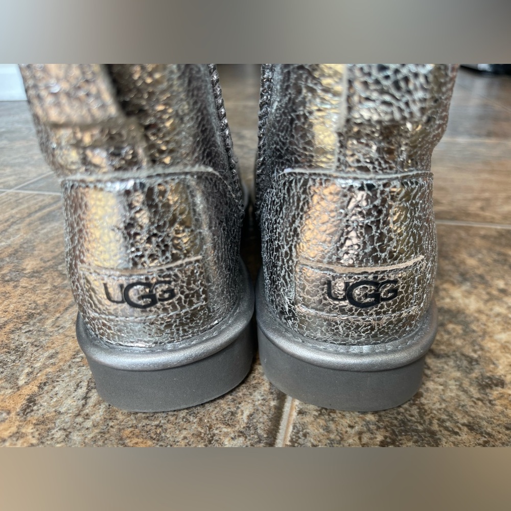 Ugg Classic Mini Metallic Sparkle Boot- Silver, W… - image 4